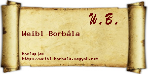 Weibl Borbála névjegykártya